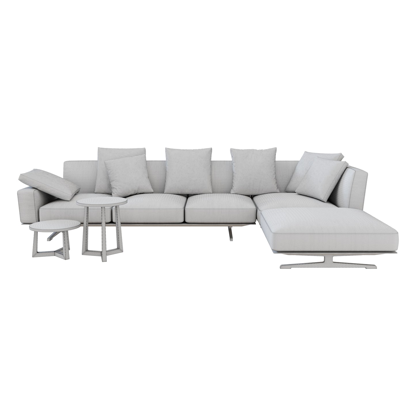 Soft Dream Sofa + Jiff Side Tables By Flexform 3D Model