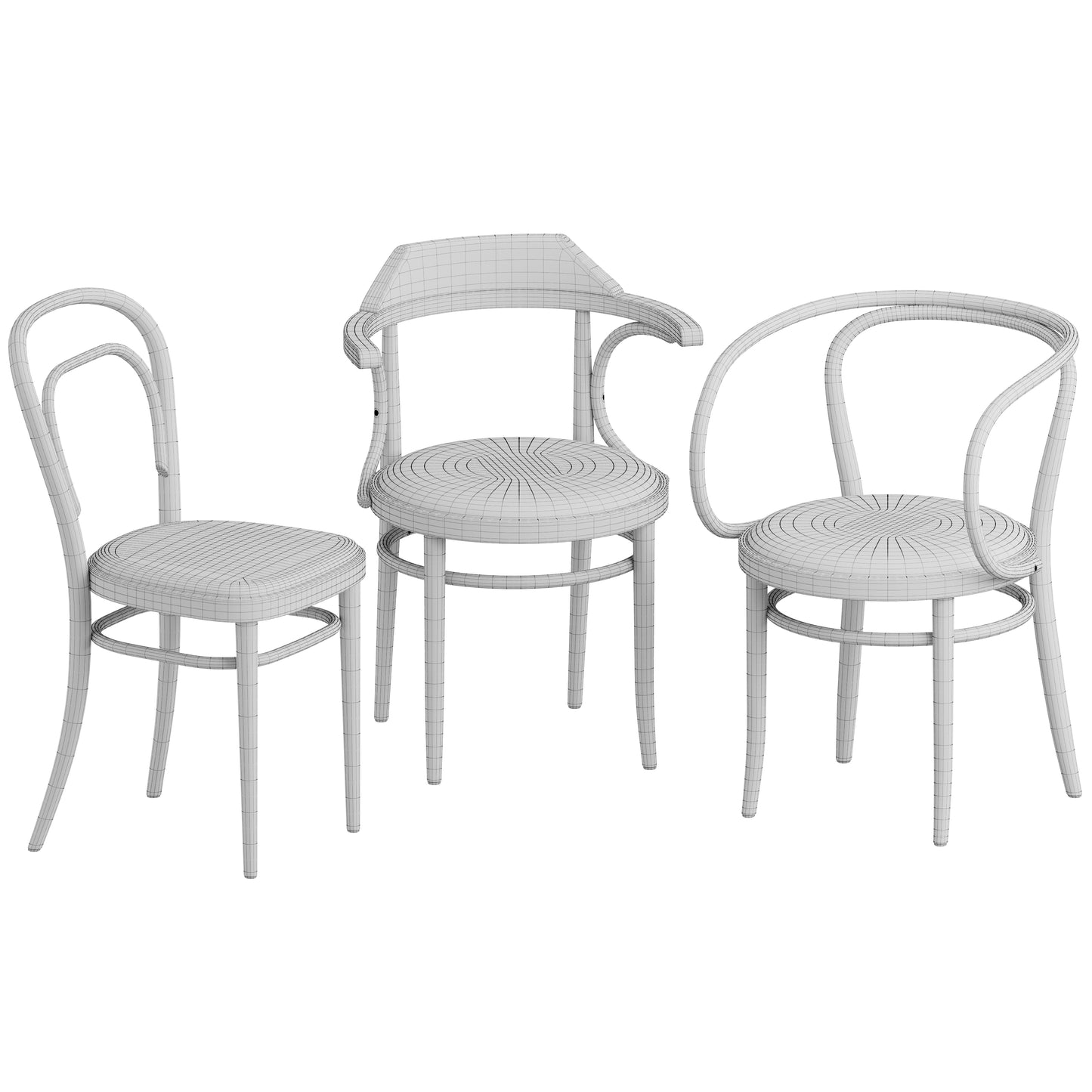 209P - 214P - 233P Chairs By Thonet 3D Model