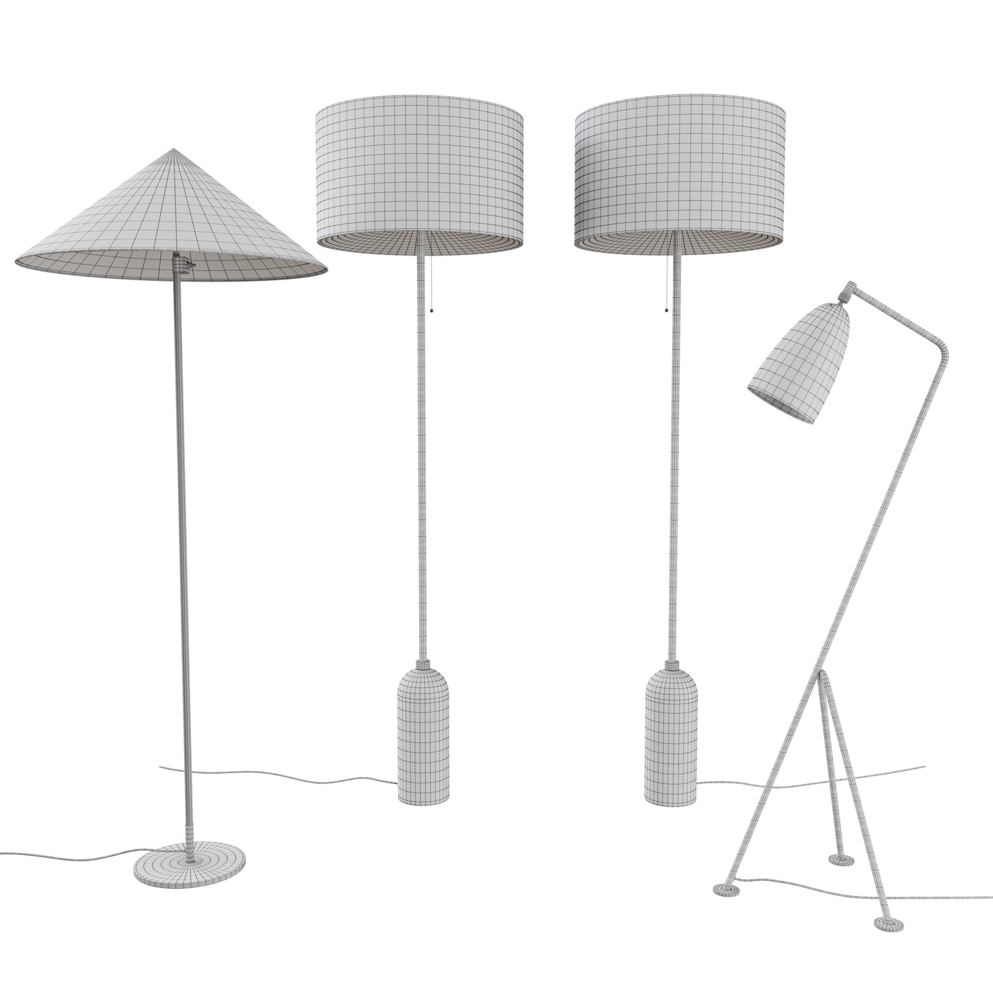 Gubi Floor Lamps Collection 3D Model