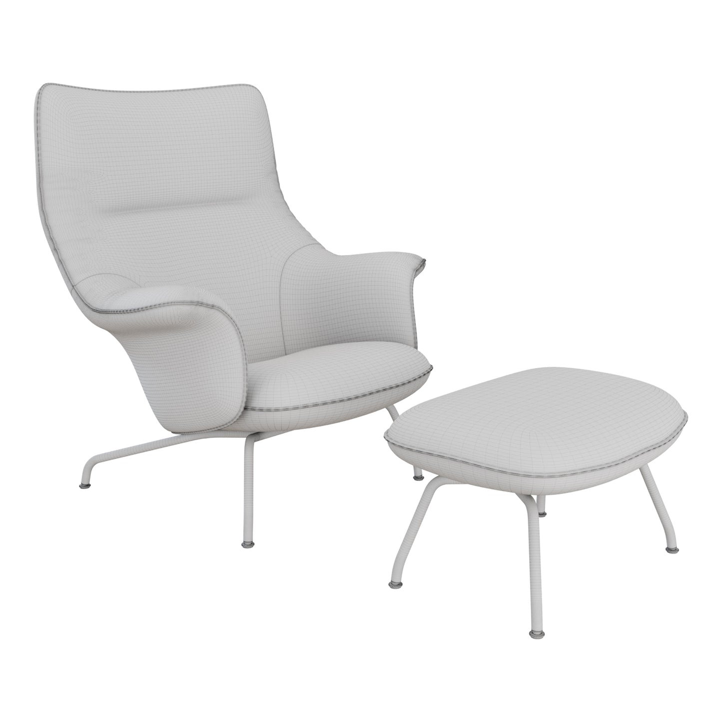 Doze Lounge Chair & Ottoman By Muuto 3D Model