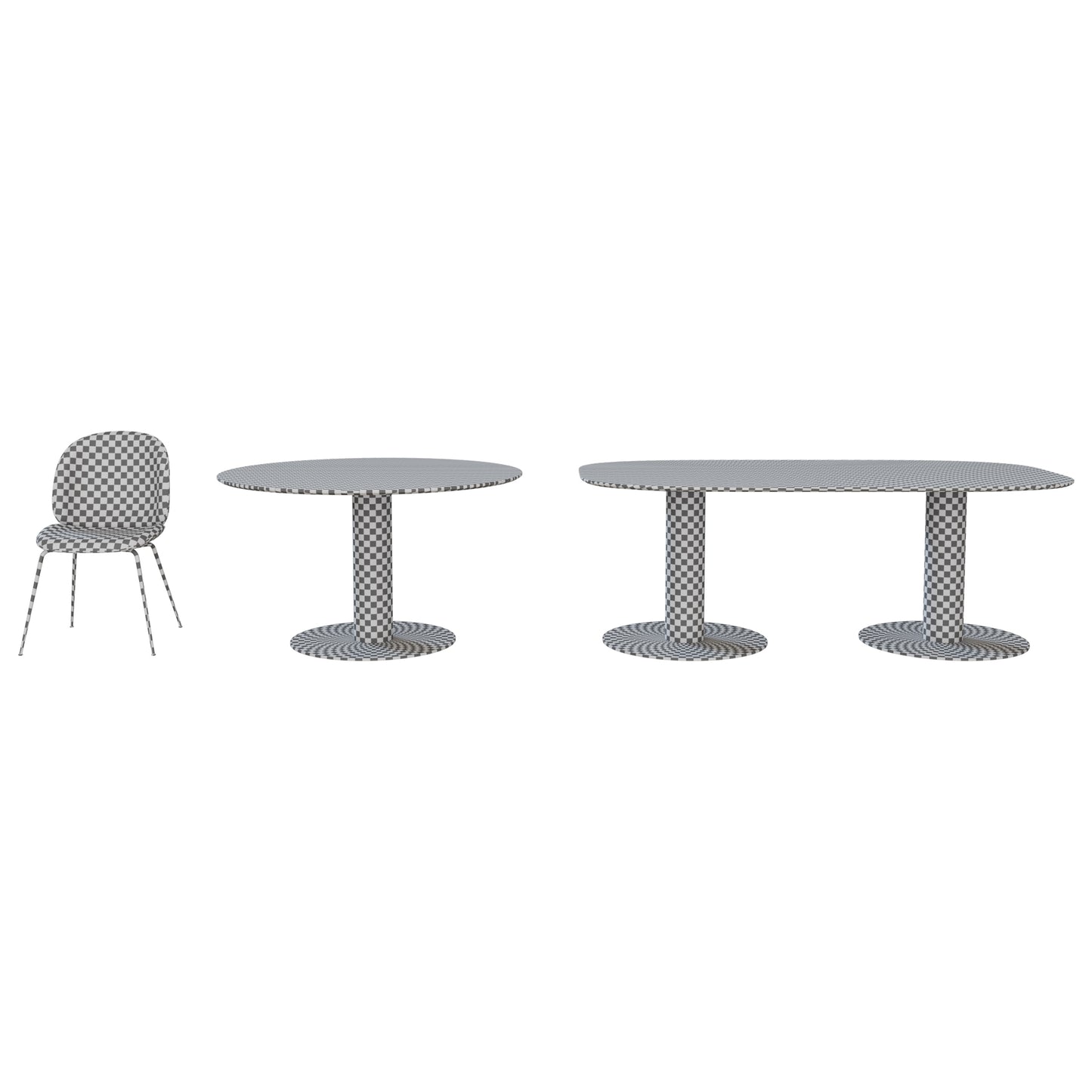 Beetle Dining Chair + Marble Tables By Gubi 3D Model