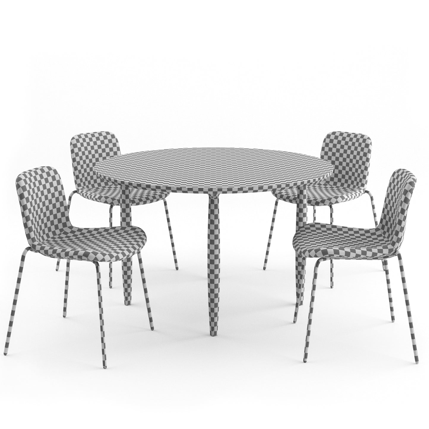 Langue Chair Soft + Oku Round Dining Table By Norr11 3D Model