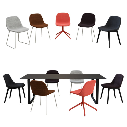 Fiber Side Chairs + 70/70 Table By Muuto 3D Model