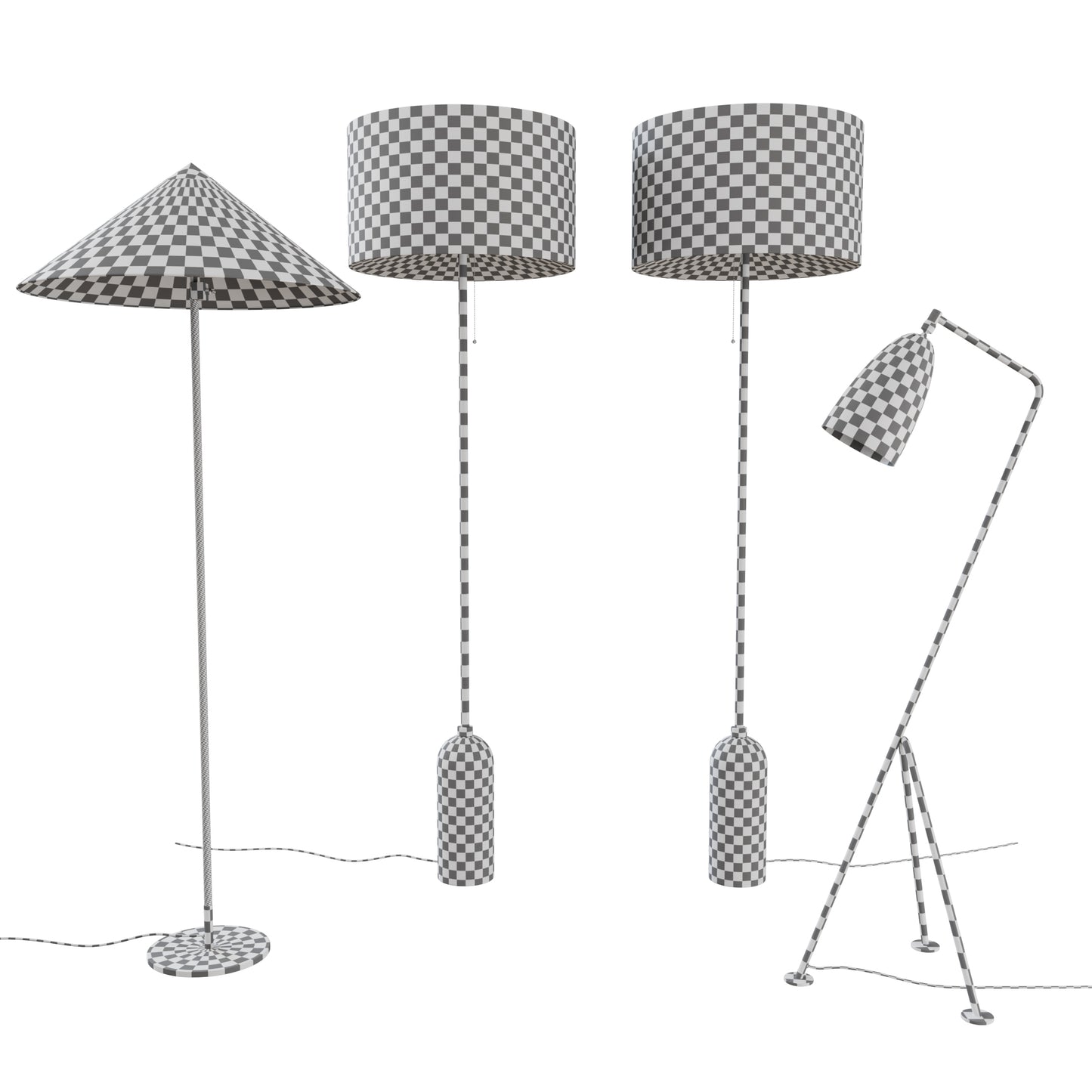 Gubi Floor Lamps Collection 3D Model