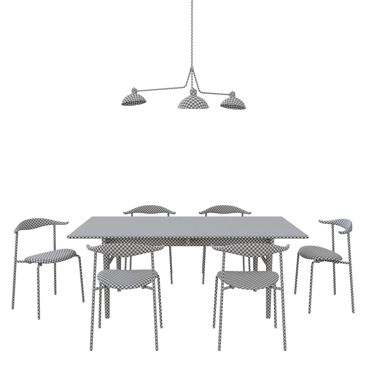 Carl Hansen Dining Set + Waldorf Triple Light Lambert & Fils 3D Model