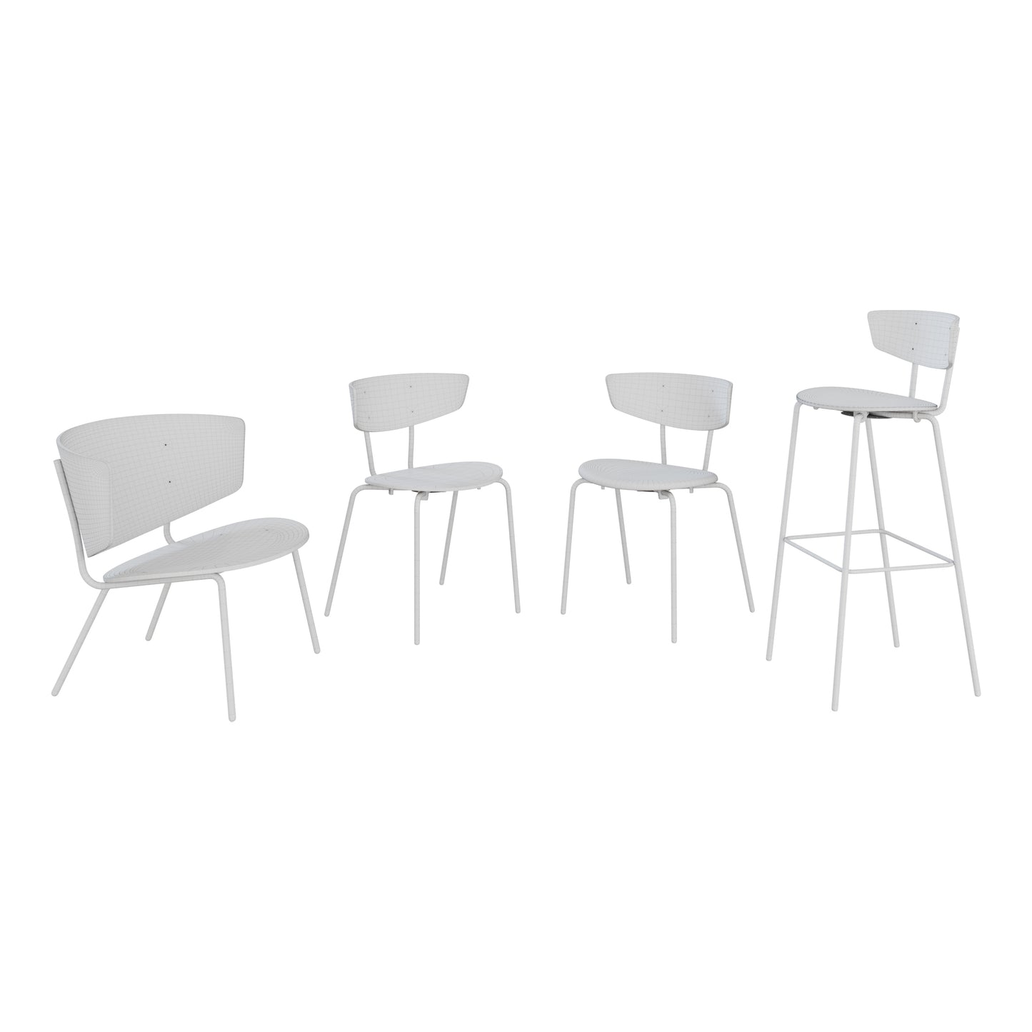 Herman Dining Chair + Bar Chair + Lounge Chair By Ferm Living 3D Model