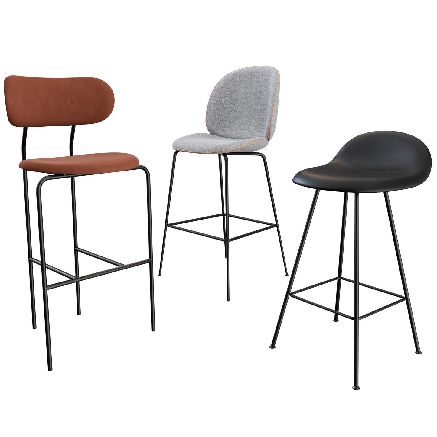 Gubi Bar Chairs & Stools Collection 3D Models