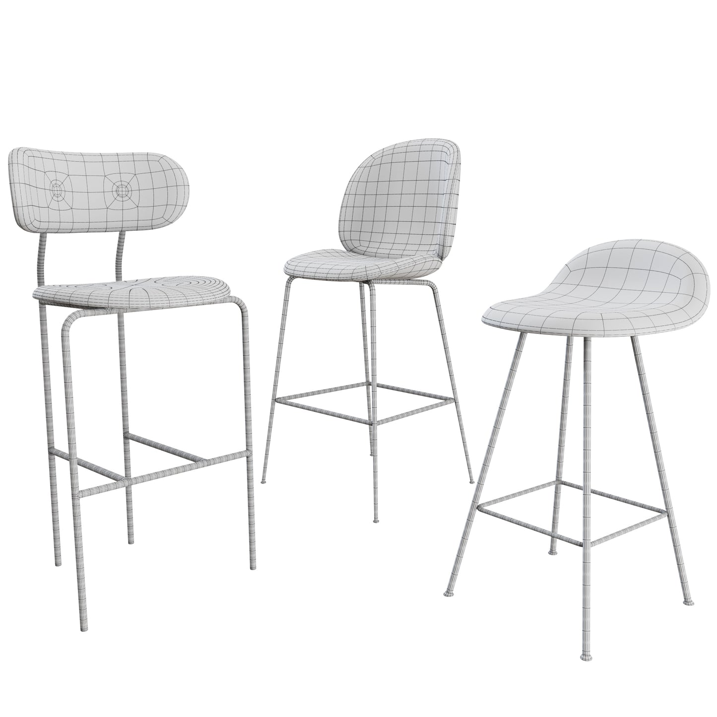 Gubi Bar Chairs & Stools Collection 3D Models