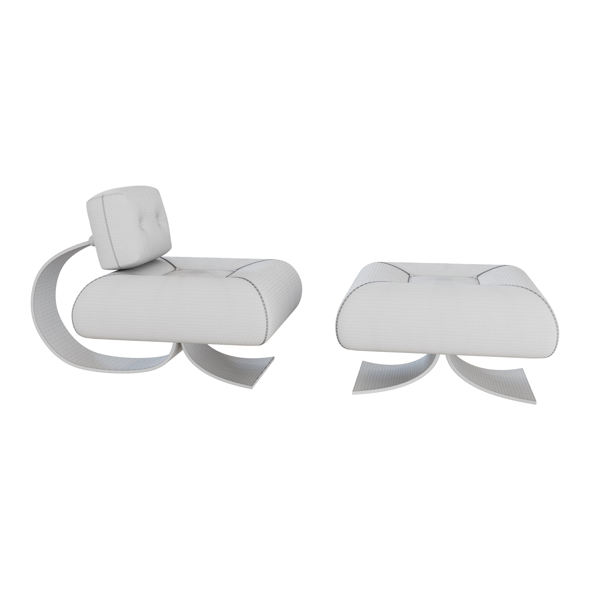 Alta Lounge Chair & Ottoman By Oscar Niemeyer 3D model on Add Model