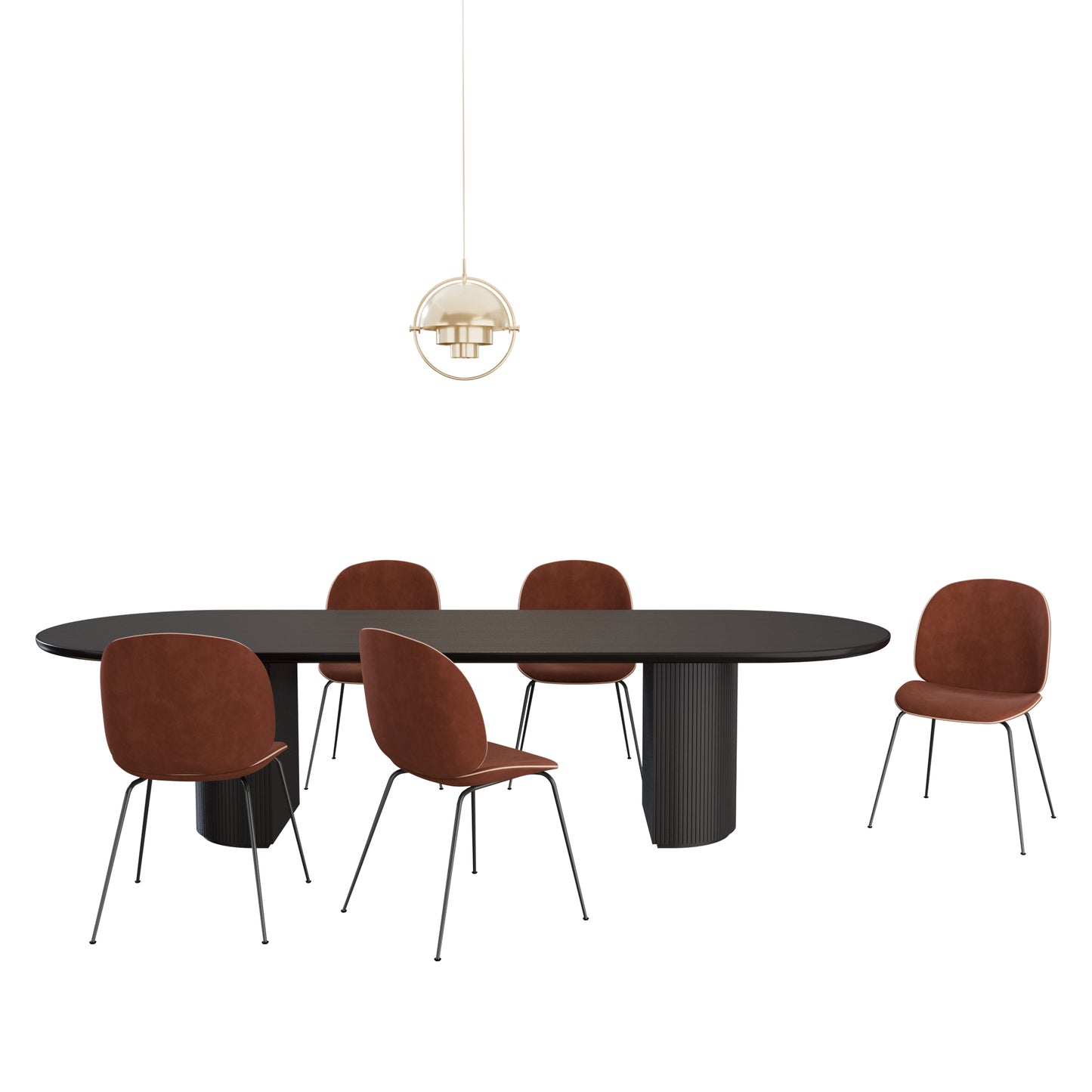 Beetle Chair - Moon Dining Table - Multi Lite Pendant By Gubi 3D model on Add Model