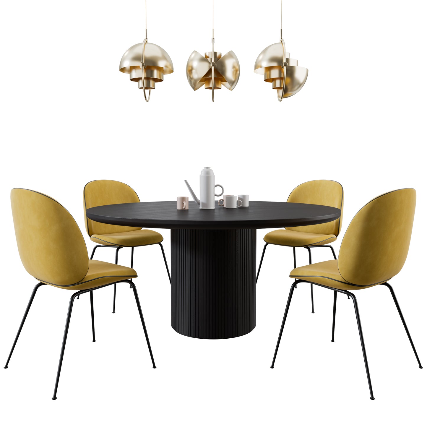 Beetle Chair + Moon Dining Table Round + Multi-Lite Pendant By Gubi 3D model on Add Model