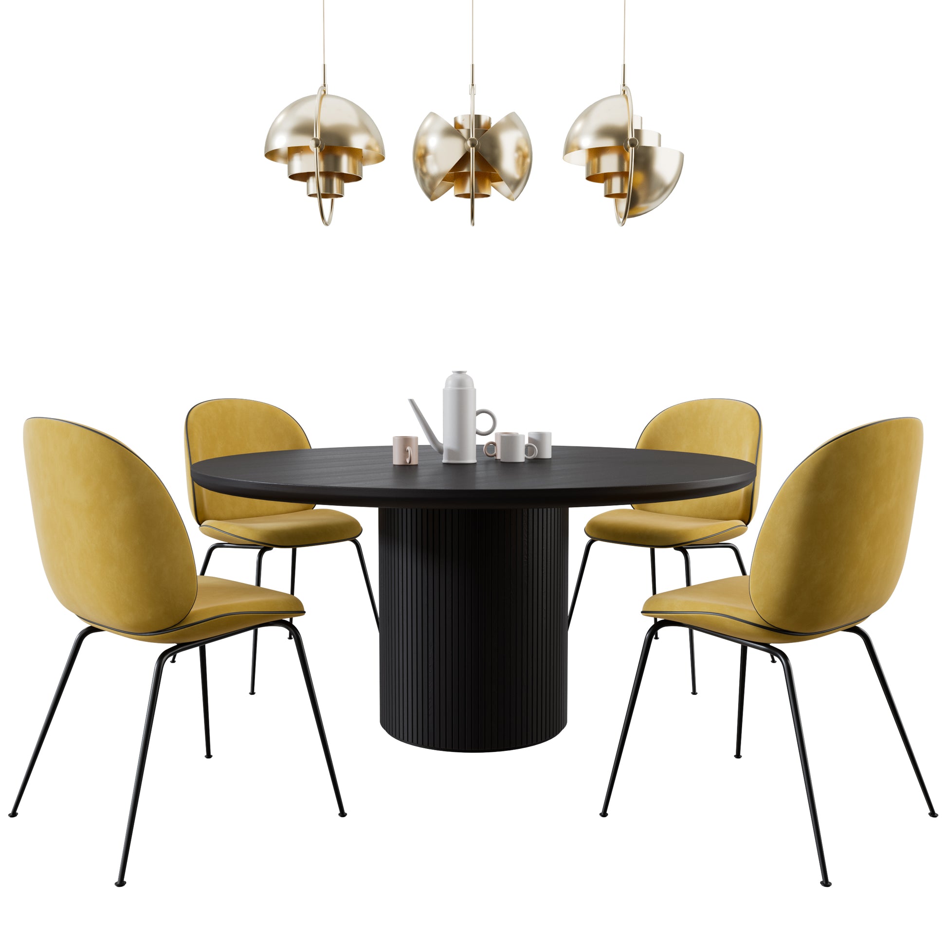 Beetle Chair + Moon Dining Table Round + Multi-Lite Pendant By Gubi 3D model on Add Model