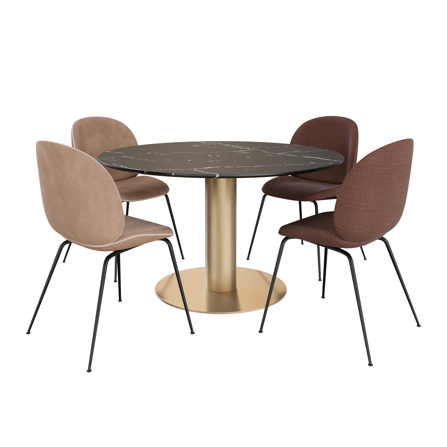 Beetle Dining Chair + Marble Tables By Gubi 3D model on Add Model