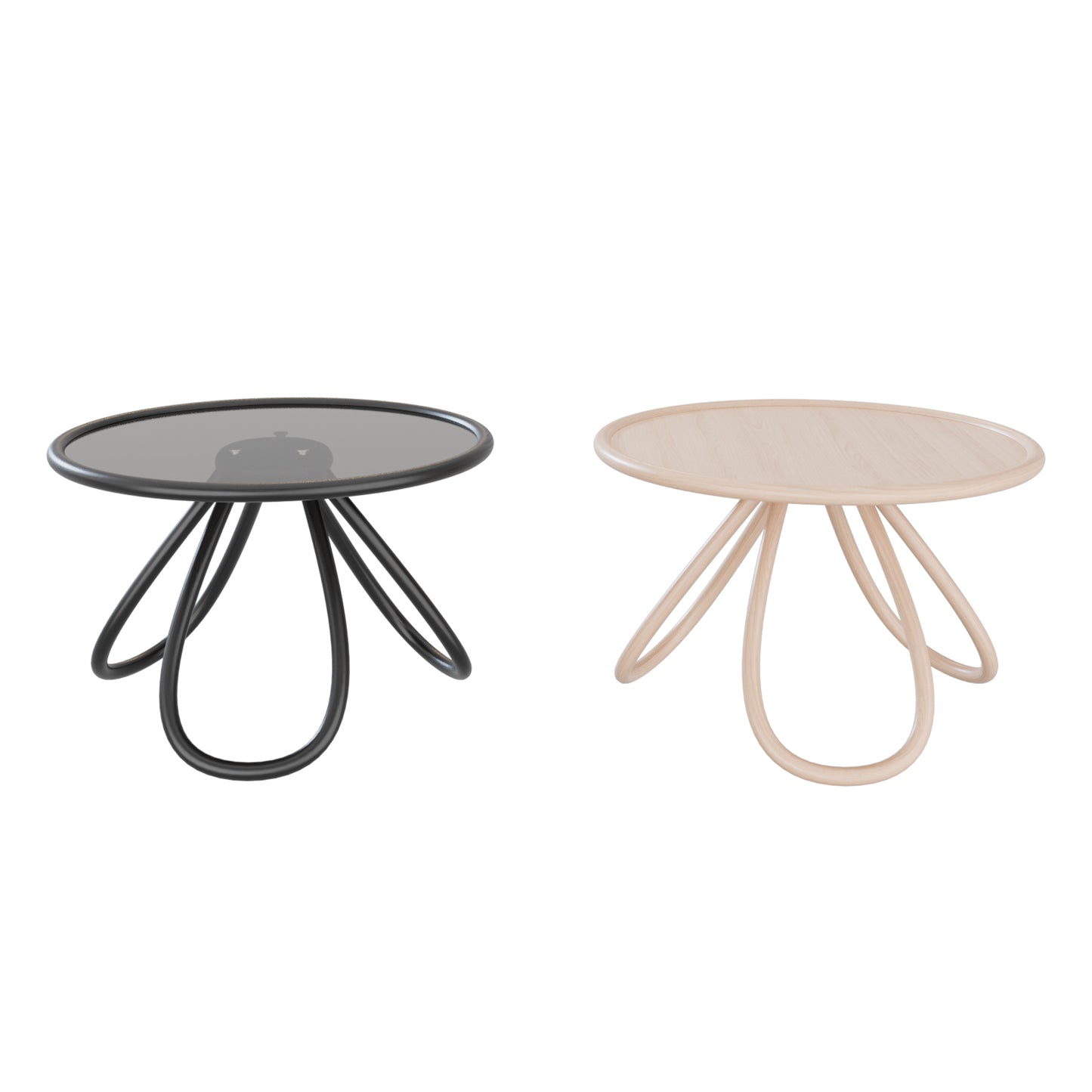 Adnet Coffee Table Circular 70 / 100 By Gubi - Arch Coffee Table By Thonet Vienna 3D Model