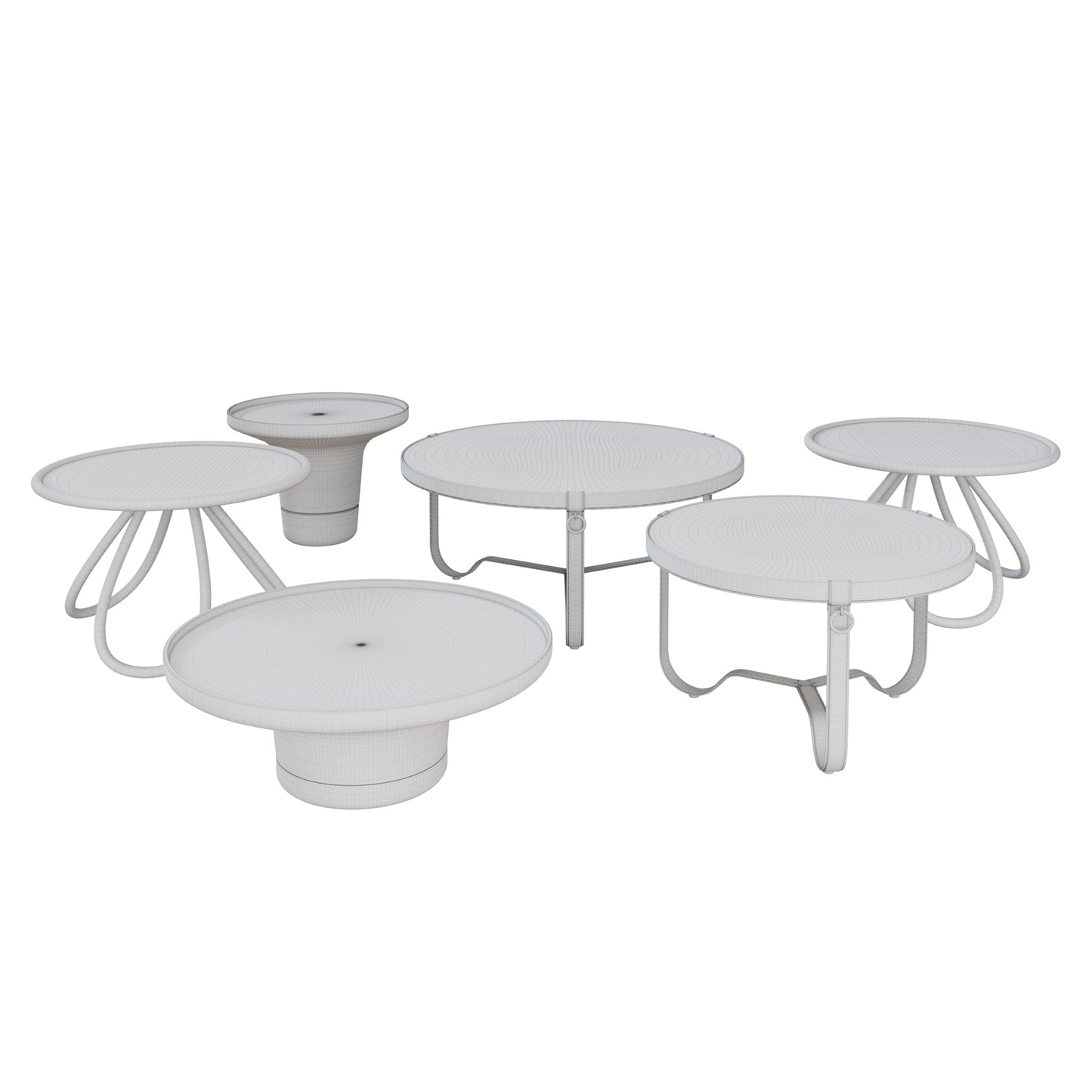Adnet Coffee Table Circular 70 / 100 By Gubi - Arch Coffee Table By Thonet Vienna 3D Model